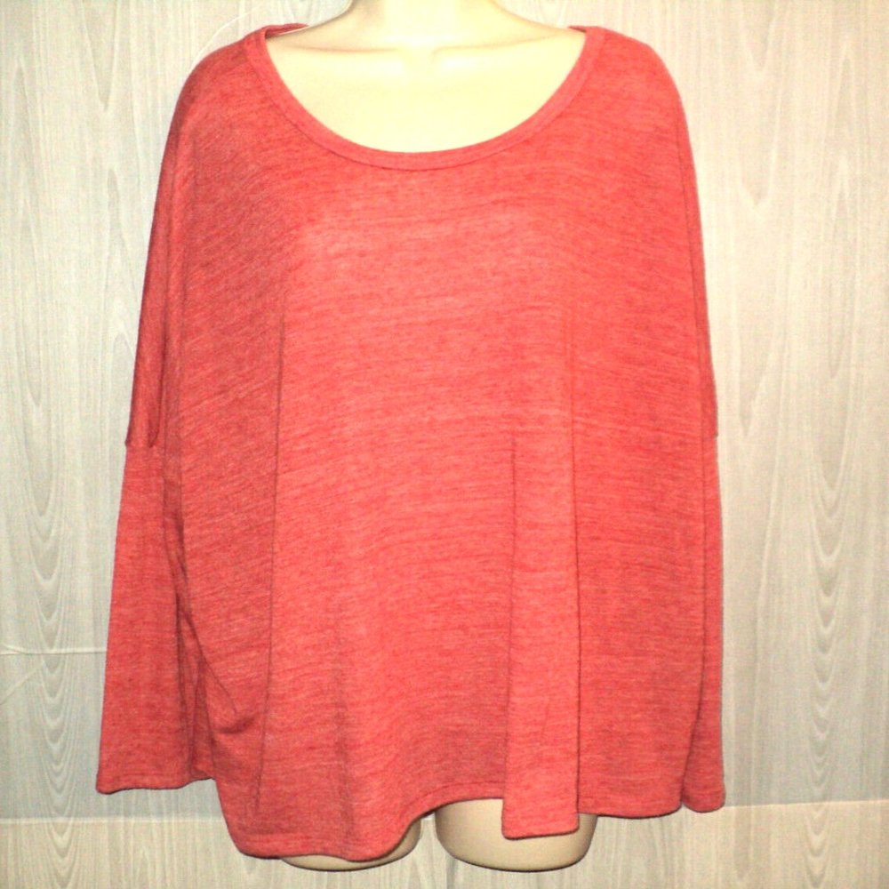 Old Navy Women's Top Size XL Muted Heathered Red-Rust 3/4 Sleeves Round Neckline